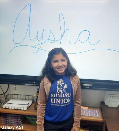 Aysha Ahmed, Student of the Week, 8/11/23